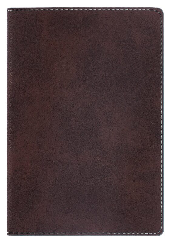 Ежедневник полудат. А5 192л "Тиволи делавэ" коричневый, кожзам, тв. переплет, обстрочка, офсет, закругл.углы, справ.мат-лы, 2 ляссе, инд.уп