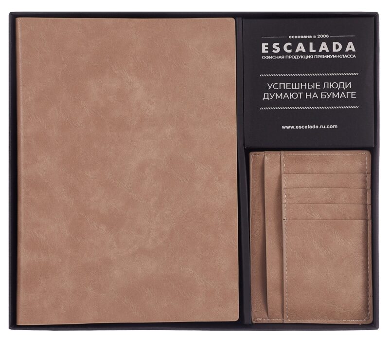 Ежедневник недатированный А5+, 160 листов "Фланстэр" черный, кожзам, картхолдер 100х140 мм