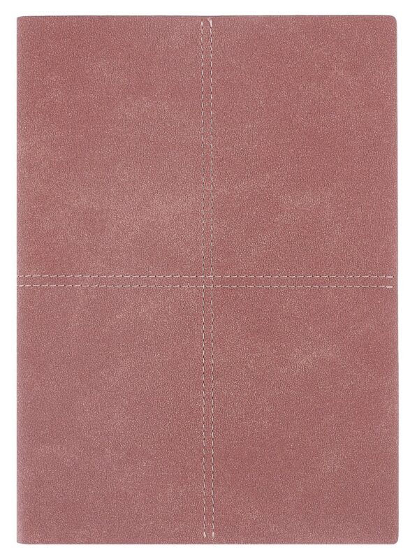 Ежедневник недат. А5+ 160л "Нубук" пепельно-розовый, кожзам, мягк.переплет, тонир.блок, блинт.тиснение, справ.мат-лы, 2 ляссе, инд.уп