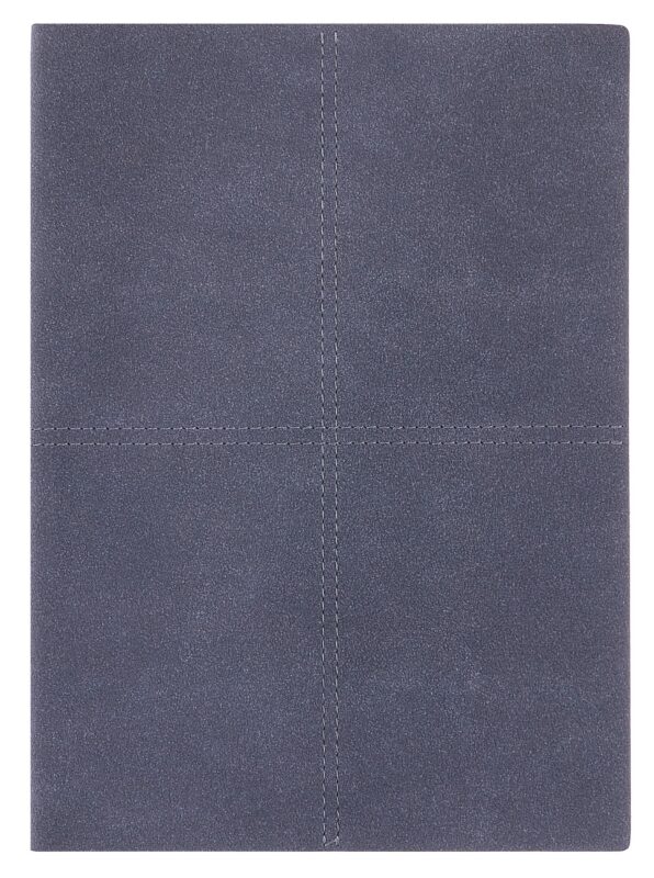 Ежедневник недат. А5+ 160л "Нубук" пепельно-голубой, кожзам, мягк.переплет, тонир.блок, блинт.тиснение, справ.мат-лы, 2 ляссе, инд.уп