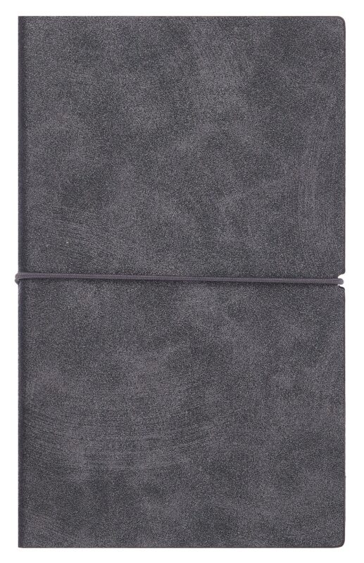 Ежедневник недат. А6+ 122x193 мм 120л "Наппа металлик" графитовый, кожзам, мягк.переплет, застёжка-резинка,офсет, ляссе