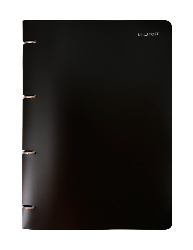 Тетрадь А4 80л кл. "Onyx" на кольцах, смен.блок, пласт.обл.