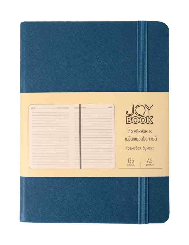 Ежедневник недат. А6 136л "Joy Book" таинственный океан 7Б, иск.кожа, тв.переплет, тонир.форзац, тонир.блок, скругл.углы, ляссе, резинка, карман на задн.форзаце, инд.уп
