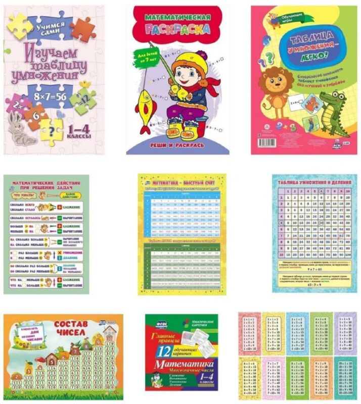 Таблица умножения - легко! 9 в 1 (Комплект)