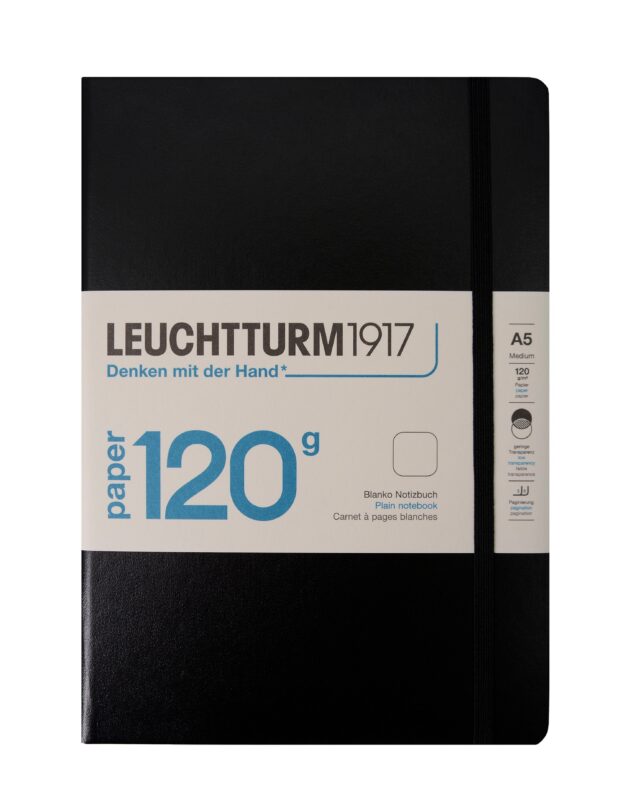 Книга для записей A5, 100 листов, нелинованная "Edition 120G", твердая обложка, черный, Leuchtturm1917