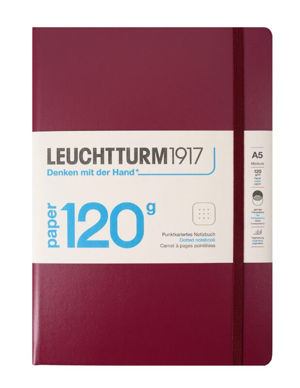 Книга для записей A5, 100 листов в точку "Edition 120G", твердая обложка, красный портвейн, Leuchtturm1917