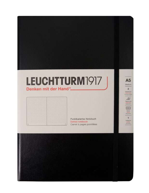Книга для записей A5, 125 листов в точку "Classic", твердая обложка, черный, Leuchtturm1917