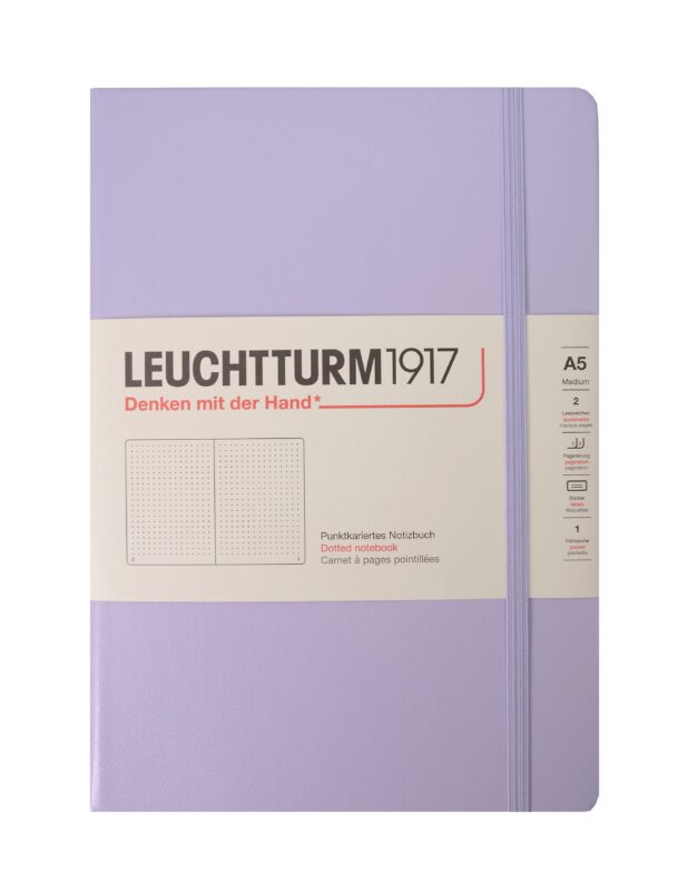 Книга для записей A5, 125 листов в точку "Smooth Colours", твердая обложка, сиреневый, Leuchtturm1917