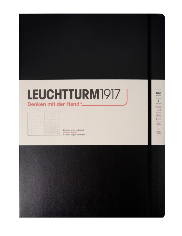 Книга для записей A4+, 120 листов в точку "Master ", твердая обложка, черный, Leuchtturm1917