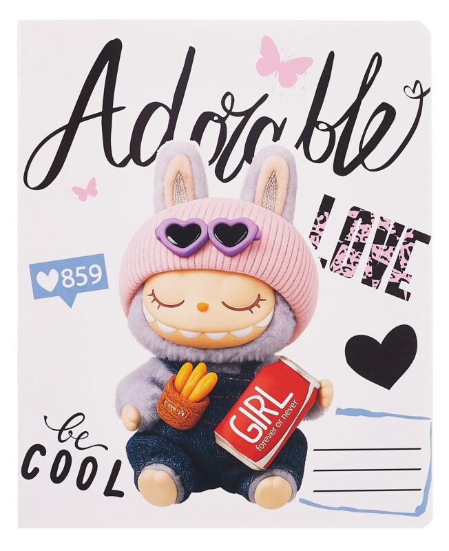 Тетрадь 12 листов в клетку "Кидз Бэй. Монстрики-милашки" скрепка, в ассортименте