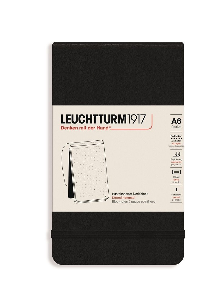 Записная книжка A6, 92 листа в точку "Portrait Pocket", твердая обложка, черный, Leuchtturm1917