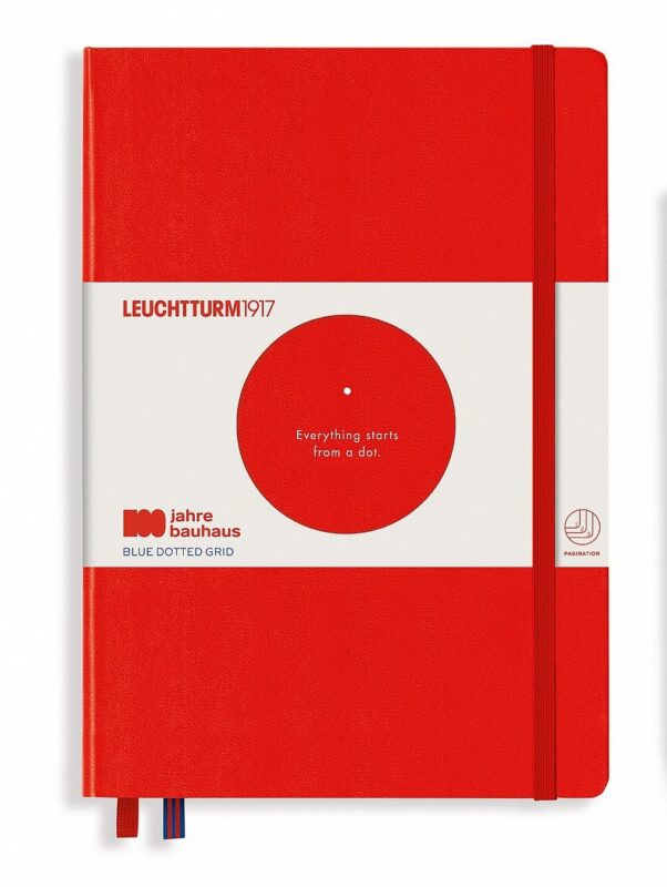 Книга для записей A5, 125 листов в точку "Bauhaus Edition", твердая обложка, красный, Leuchtturm1917