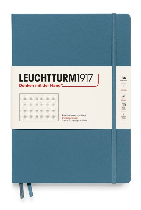 Книга для записей B5, 109 листов в точку "Composition", твердая обложка, Синий камень, Leuchtturm1917