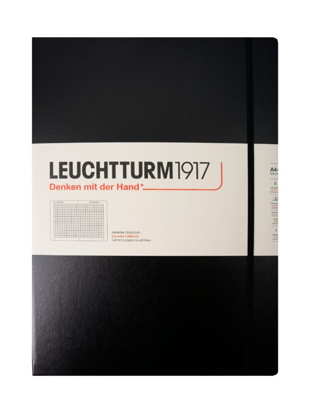 Книга для записей A4+, 117 листов в клетку "Master", твердая обложка, черный, Leuchtturm1917