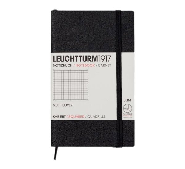 Записная книжка A6, 61 лист в клетку "Classic", мягкая обложка, черный, Leuchtturm1917