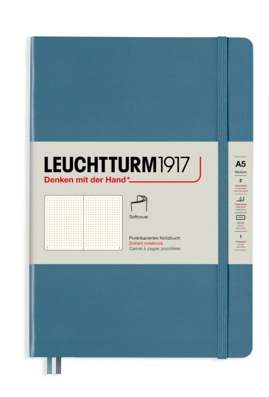 Книга для записей A5, 61 лист в точку "Classic", мягкая обложка, синий камень, Leuchtturm1917