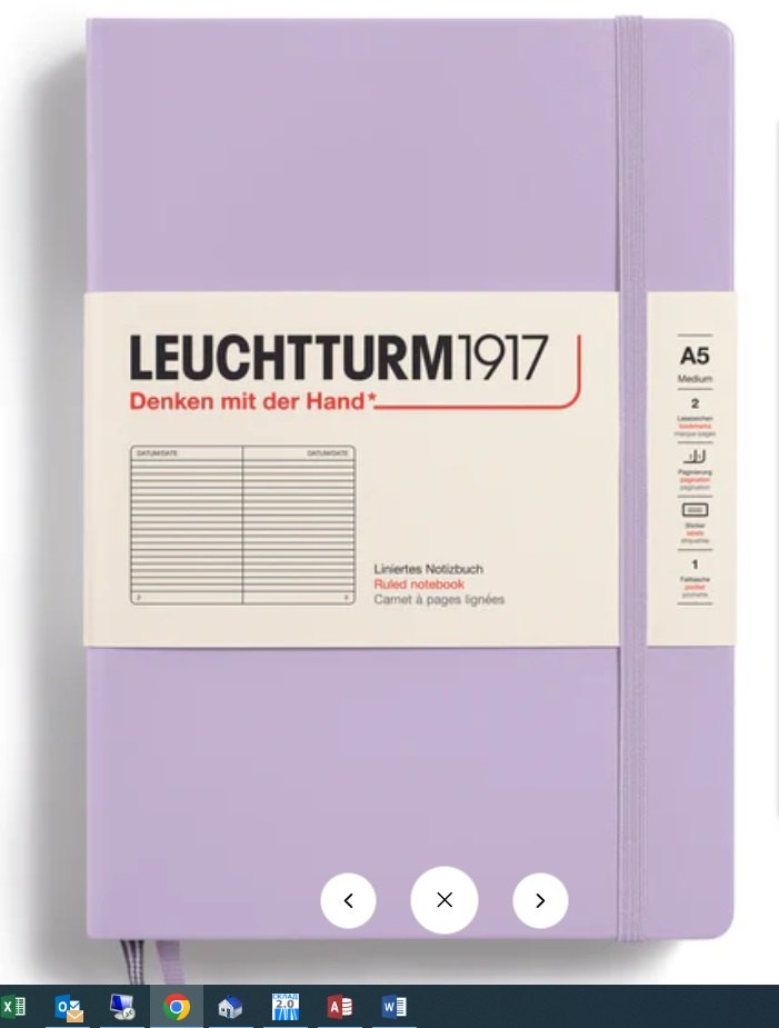 Книга для записей A5, 125 листов в линейку "Smooth Colours", твердая обложка, цвет сиреневый, Leuchtturm1917