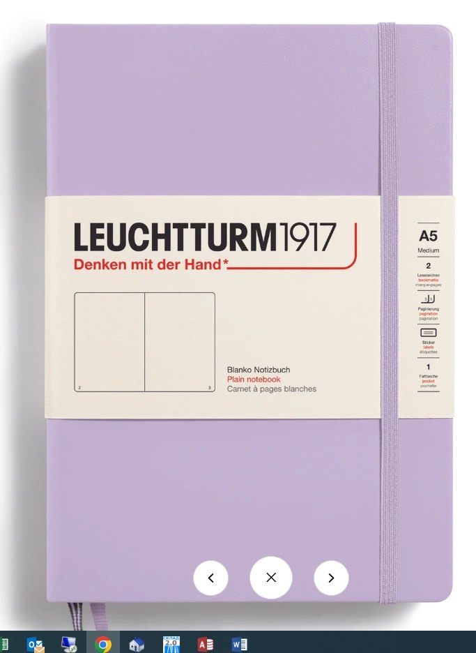 Книга для записей A5, 125 листов, нелинованная "Smooth Colours", твердая обложка, цвет сиреневая, Leuchtturm1917