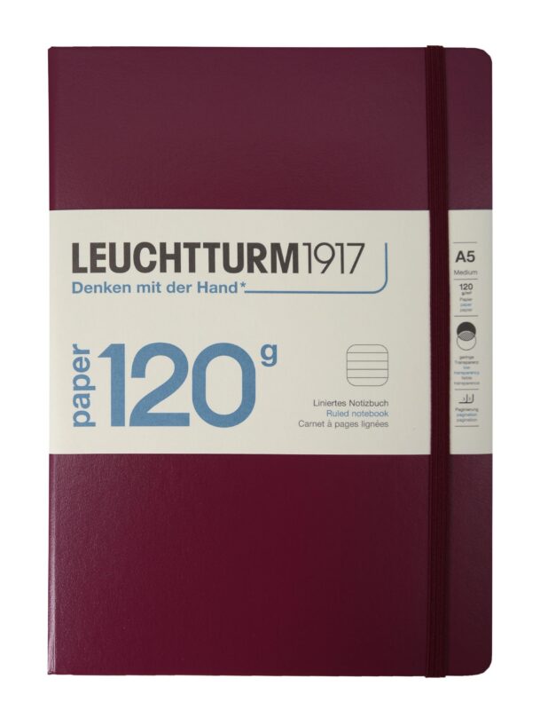 Книга для записей A5, 100 листов в линейку "Edition 120G", твердая обложка, цвет красный портвейн, Leuchtturm1917