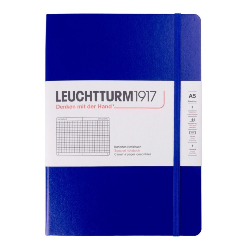 Книга для записей A5, 125 листов в линейку "Medium", твердая обложка, чернильный, Leuchtturm1917