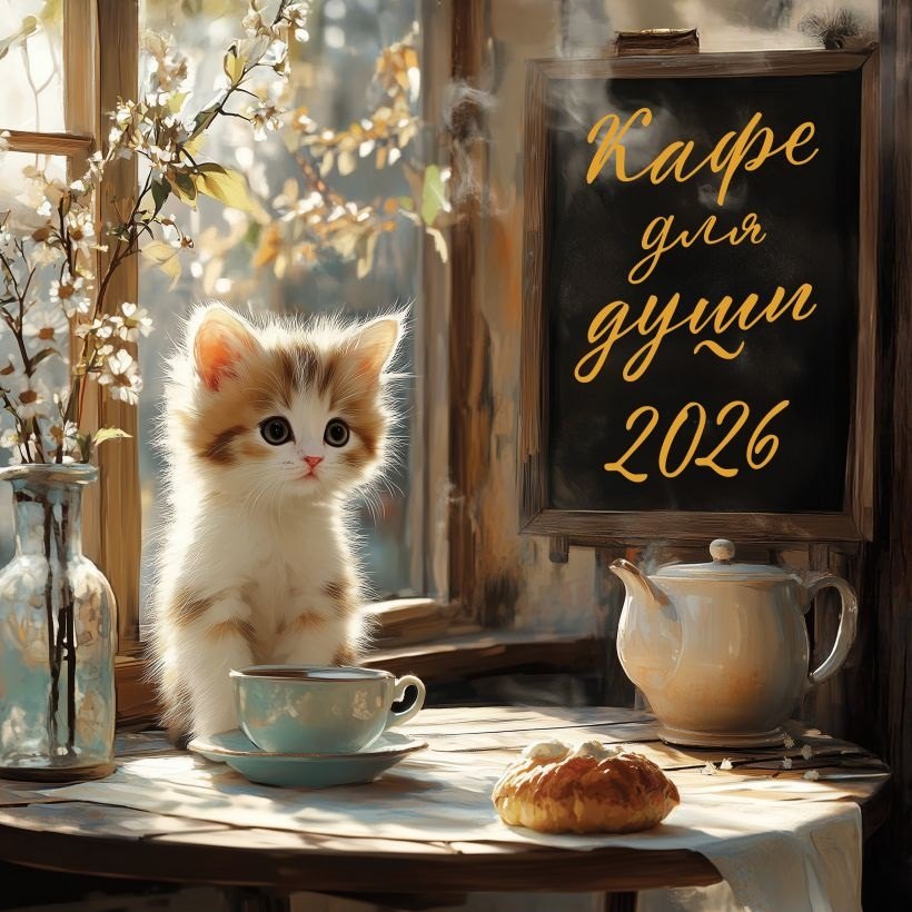 Календарь 2026г 300*300 "Кафе для души" настенный, на скрепке