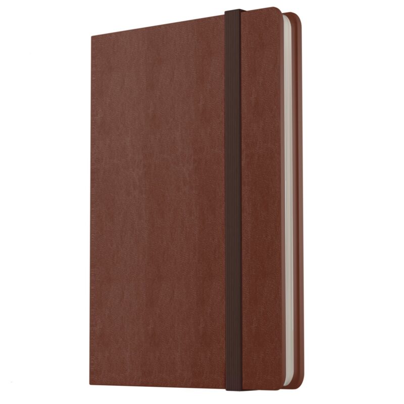 Записная книжка А7 80л лин. "Joy Book. Брауни" иск.кожа, тонир.блок, скругл.углы, ляссе, резинка, карман на задн.форзаце