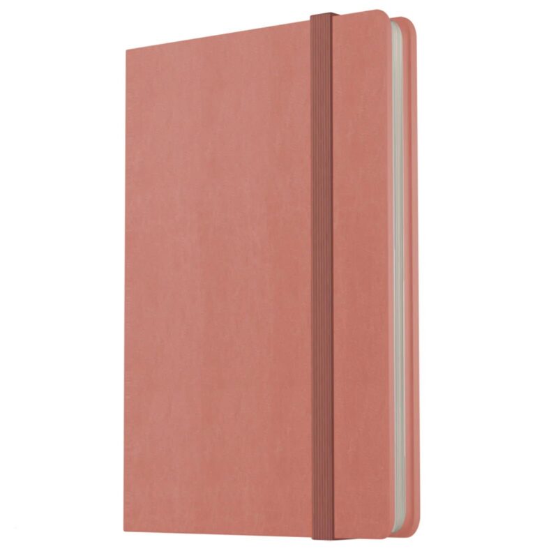 Записная книжка А7 80л лин. "Joy Book. Малиновый латте" иск.кожа, тонир.блок, скругл.углы, ляссе, резинка, карман на задн.форзаце