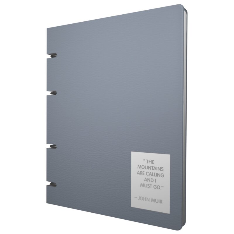 Тетрадь А4 120л кл. "NUANCES. Дымка" на кольцах, смен.блок, обл. кож.зам, нашивка, инд.уп