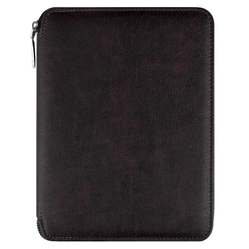 Ежедневник-органайзер недат. А5+ 120л "Шеврет экстра" коричневый, тв.переплёт с поролоном, иск.кожа, на молнии, ляссе, ПВХ-коробка