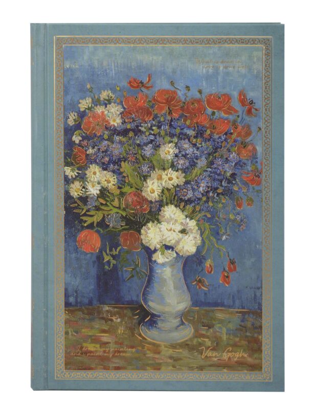 Книга для записей А5 "Ван Гог. Ваза с васильками и маками" тверд.обл., тиснение