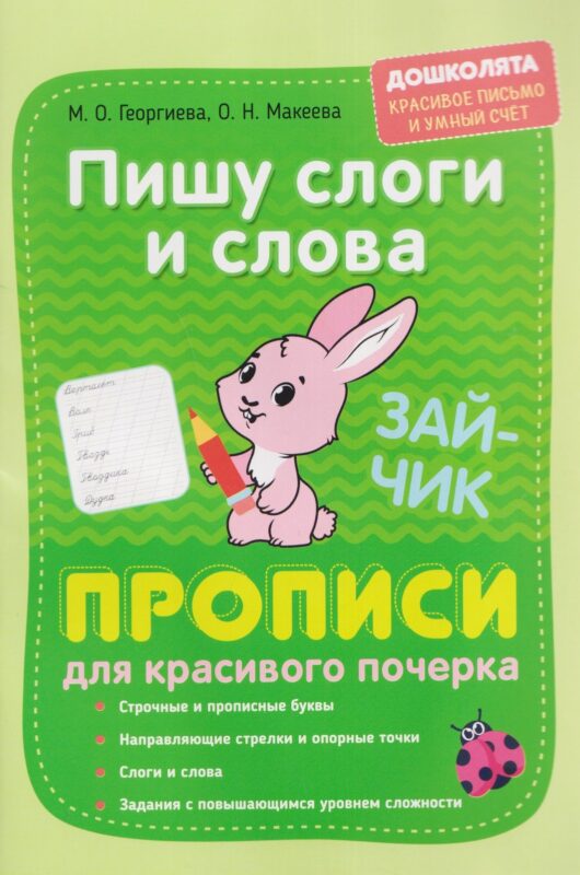 Пишу слоги и слова. Прописи для красивого почерка