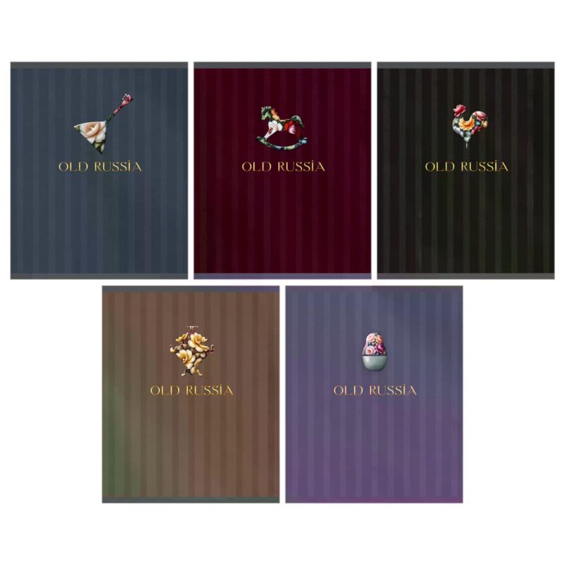 Тетрадь 48л кл. "OLD RUSSIA" карт.обл., мат.ламинация, тиснение фольгой, скрепка, ассорти