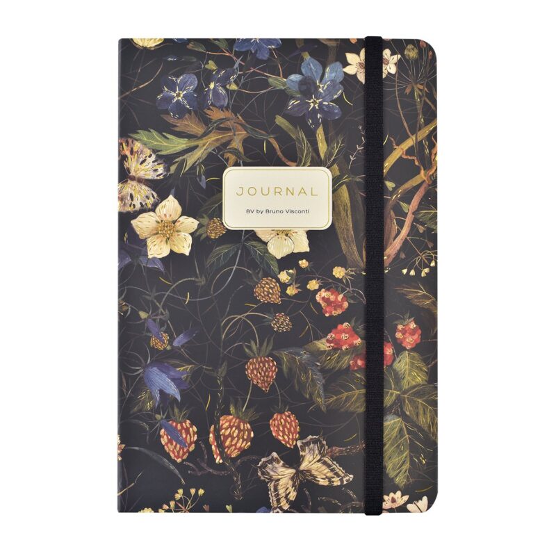 Книга для записей А5 100л лин. "FLORA.ЛЕСНЫЕ ЯГОДЫ" 7БЦ, резинка, Bruno Visconti