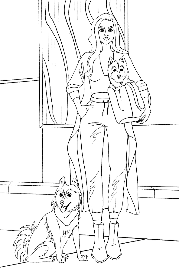 OUTLINES. Раскраска «Me & My Puppy»