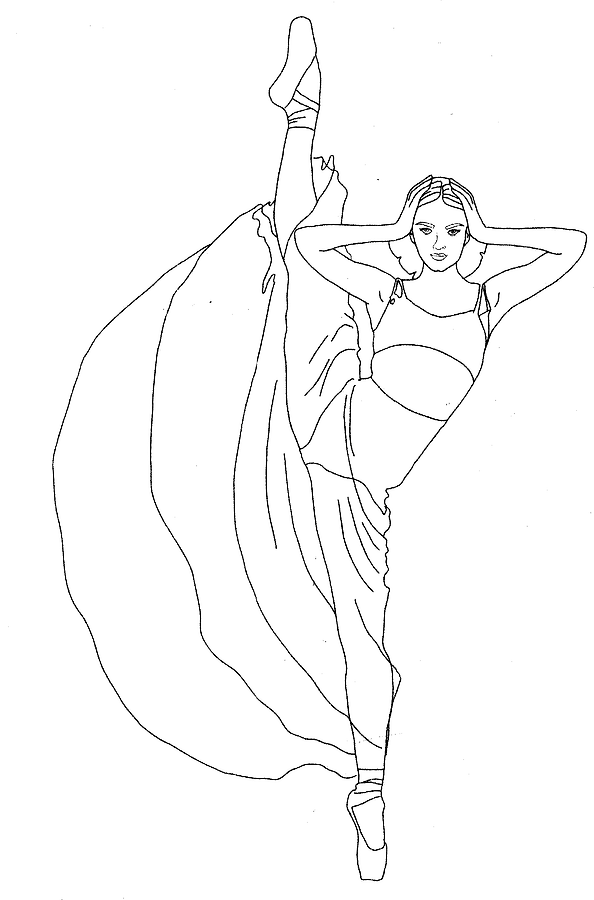 OUTLINES. Раскраска «BALLET INSPIRATION». 20 контуров для раскрашивания. 10 контуров для рисования одежды