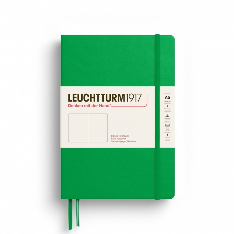 Книга для записей A5 125л нелин. "Medium" тв.обл., цвет весенний листок, Leuchtturm1917