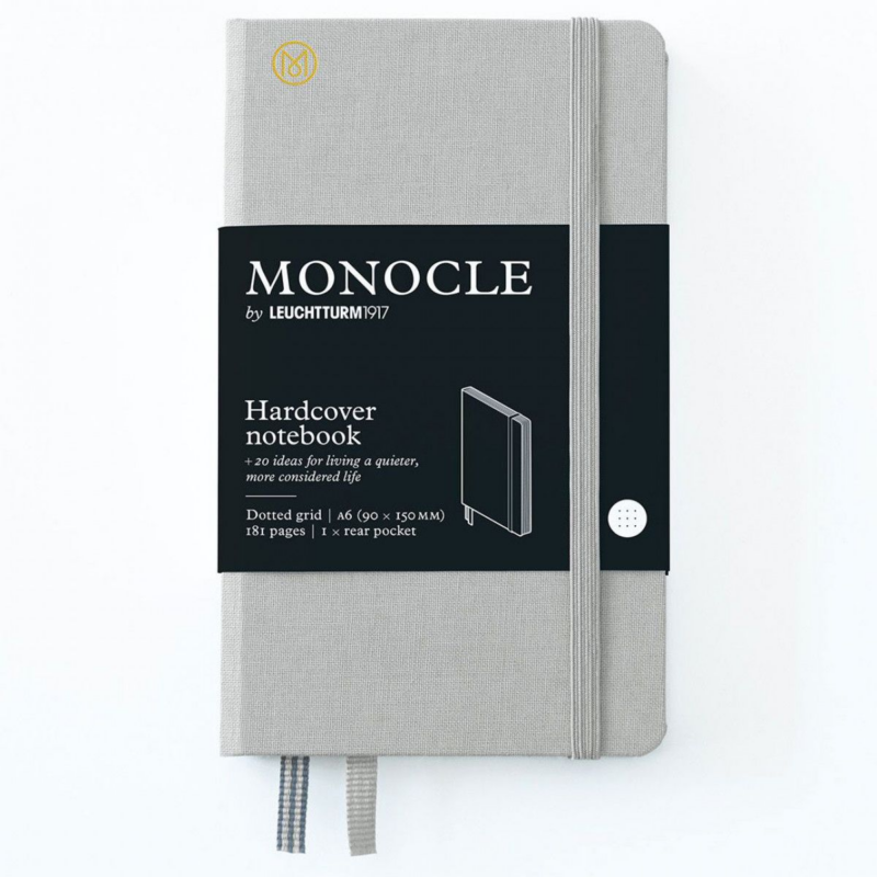 Записная книжка A6 98л тчк. "Monocle" тв.обл., цвет светло-серый, Leuchtturm1917