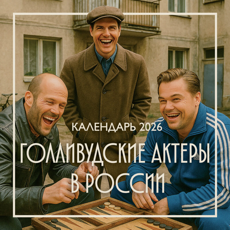 Голливудские актеры в России. Календарь настенный на 2026 год (300х300 мм)