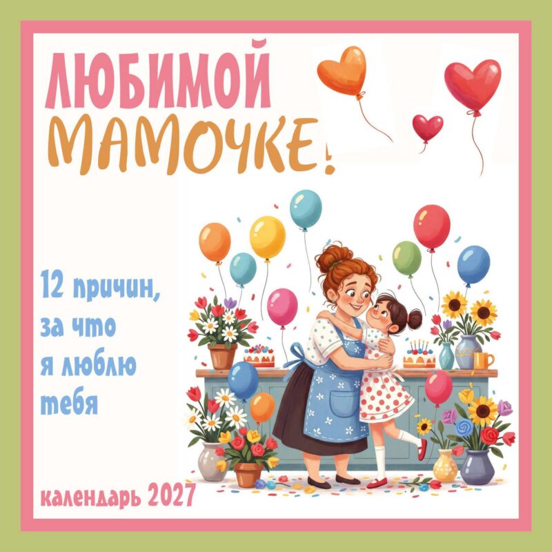 Любимой мамочке! 12 причин, за что я люблю тебя. Календарь настенный на 2027 год (300х300 мм)